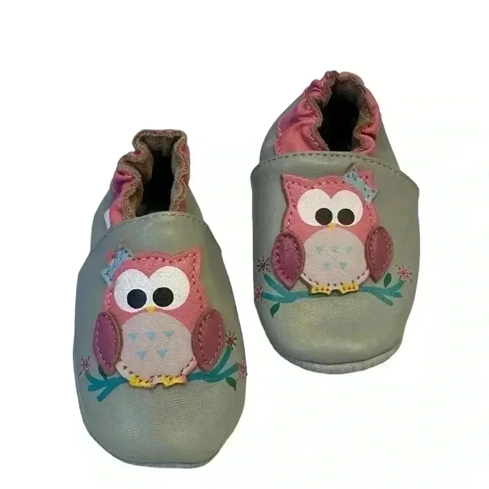 Kimi Kai soft leather lambskin Grey and Pink Owl